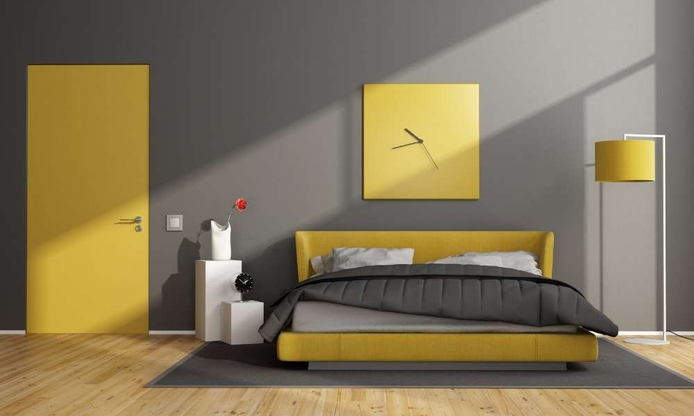 Elegant Yellow And Gray Bedroom