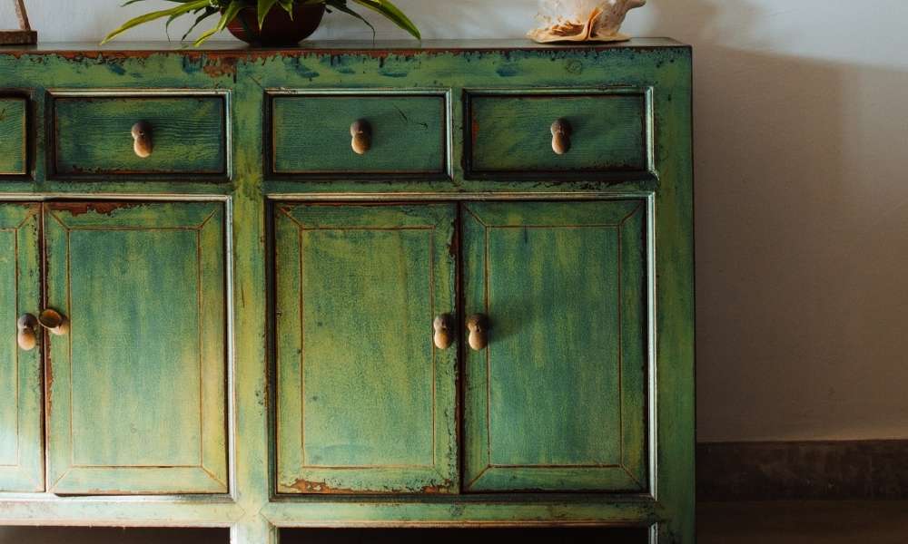 Olive Green Painted Cabinets