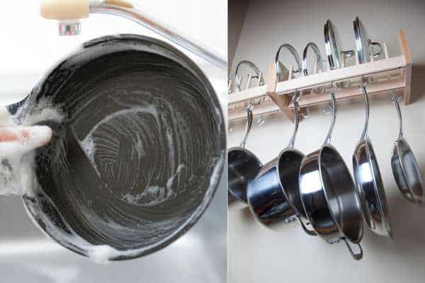 Thoroughly Wash Pot And Pan Surface And Let Dry